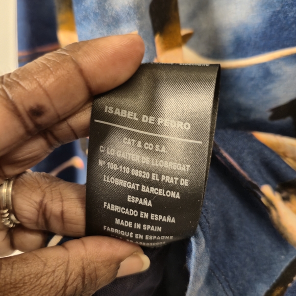 Isabel de Pedro Blue & Black Flamingo Flock Print Cardigan Y2K Maximalist Knit - Picture 6 of 7